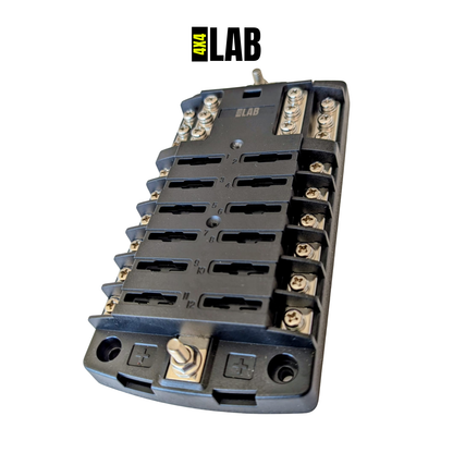 12-Way Fuse Box – Dual Busbar Blade Fuse Block for 12V & 24V Systems