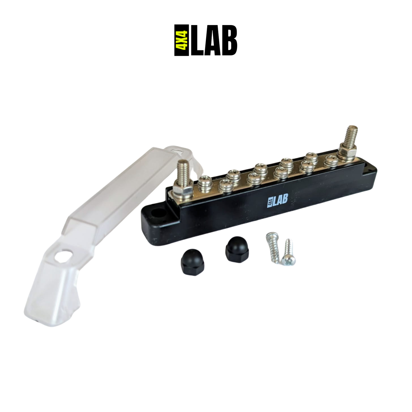 10-Way Negative Bus Bar (Black) – 150A Continuous | Safety Cover & Screws Included