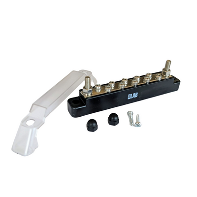 10-Way Negative Bus Bar (Black) – 150A Continuous | Safety Cover & Screws Included