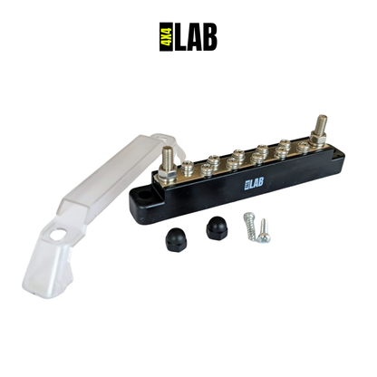 10-Way Negative Bus Bar (Black) – 150A Continuous | Safety Cover & Screws Included