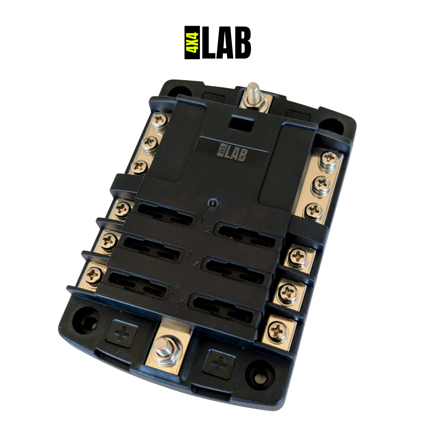 6-Way Fuse Box – Dual Busbar Blade Fuse Block for 12V & 24V Systems