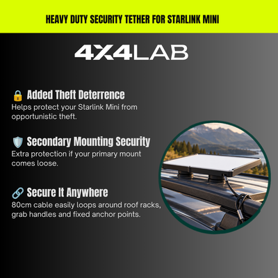 Starlink Mini Security Tether - Extra Heavy Duty 80cm Stainless Steel