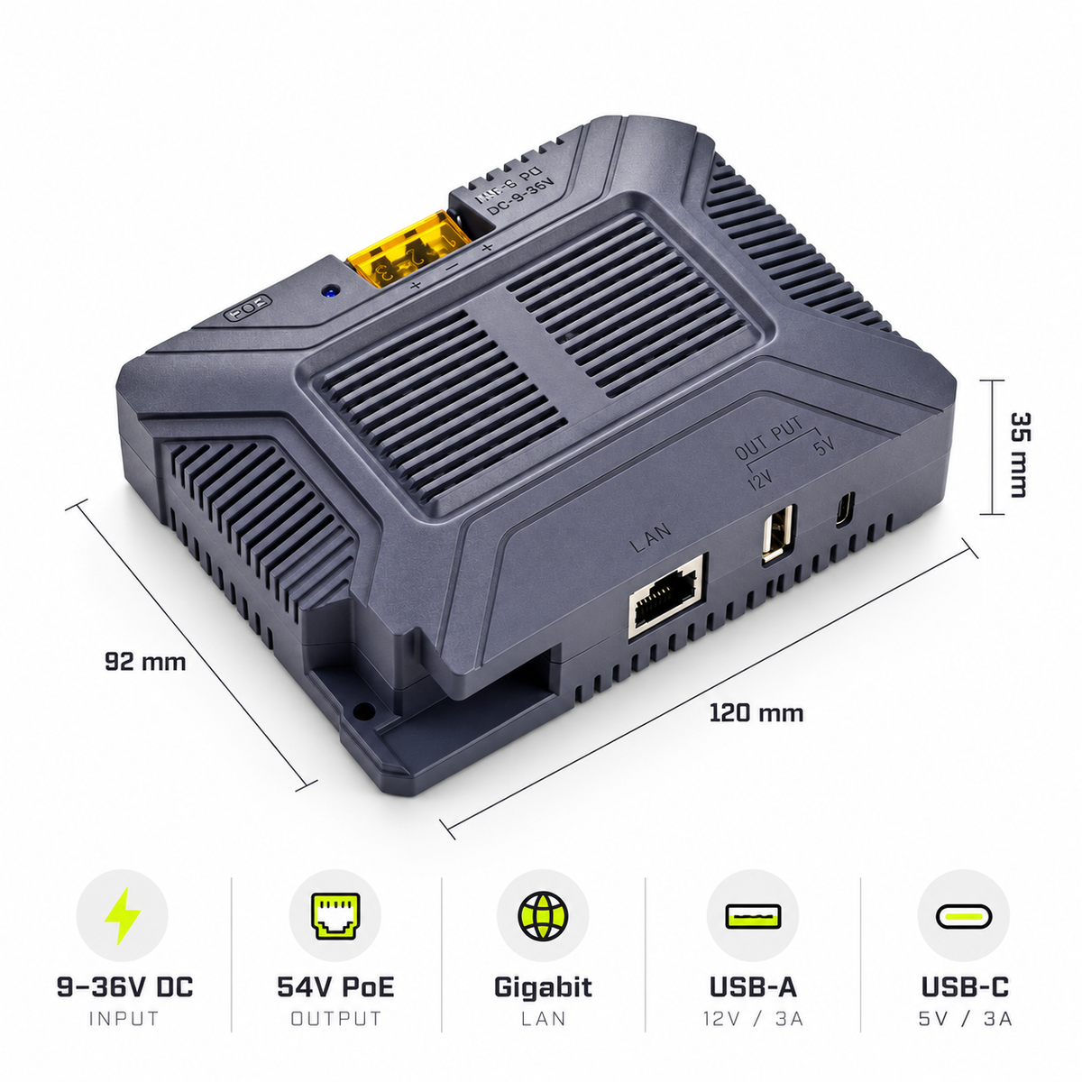 Starlink 200W DC to PoE Converter | 12V/24V with USB-A & USB-C