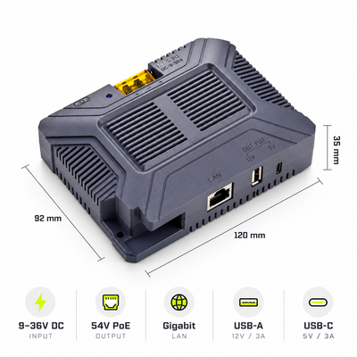Starlink 200W DC to PoE Converter | 12V/24V with USB-A & USB-C