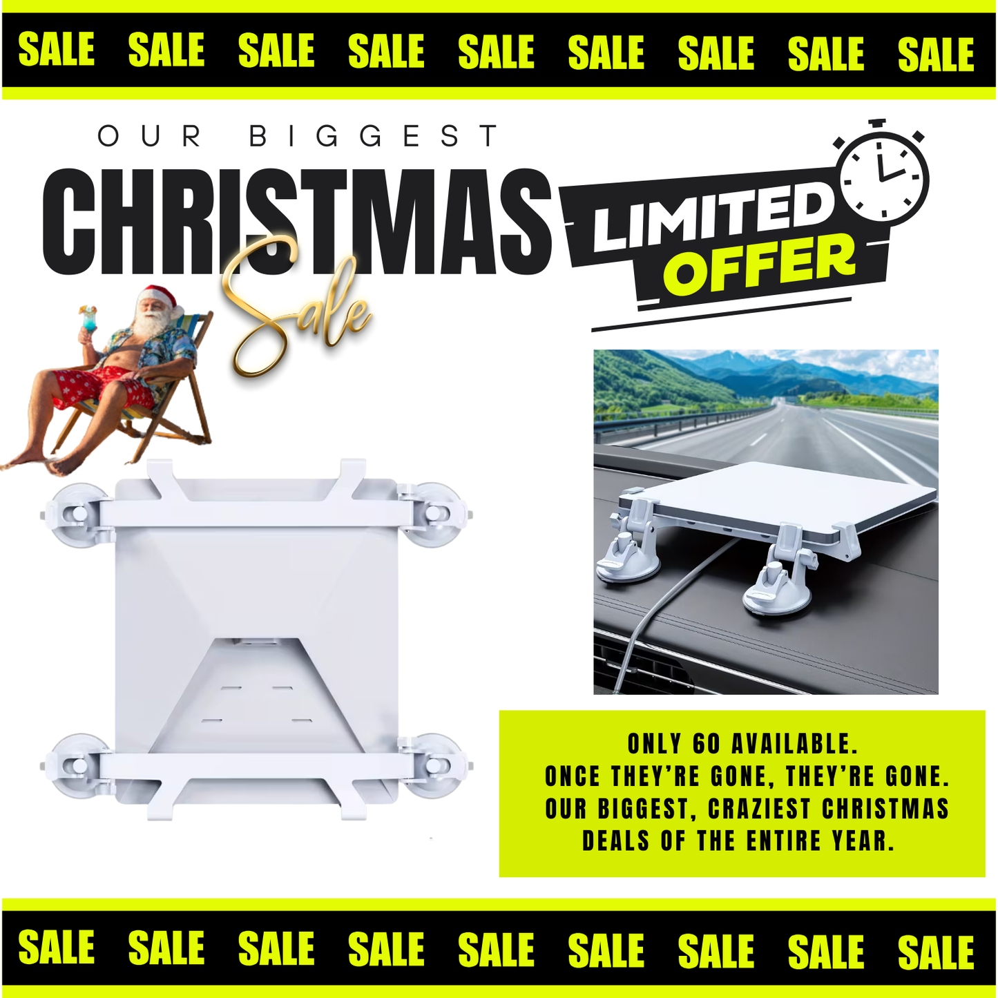 Universal Suction Mount for Starlink Mini – Windscreen, Dash, Sunroof